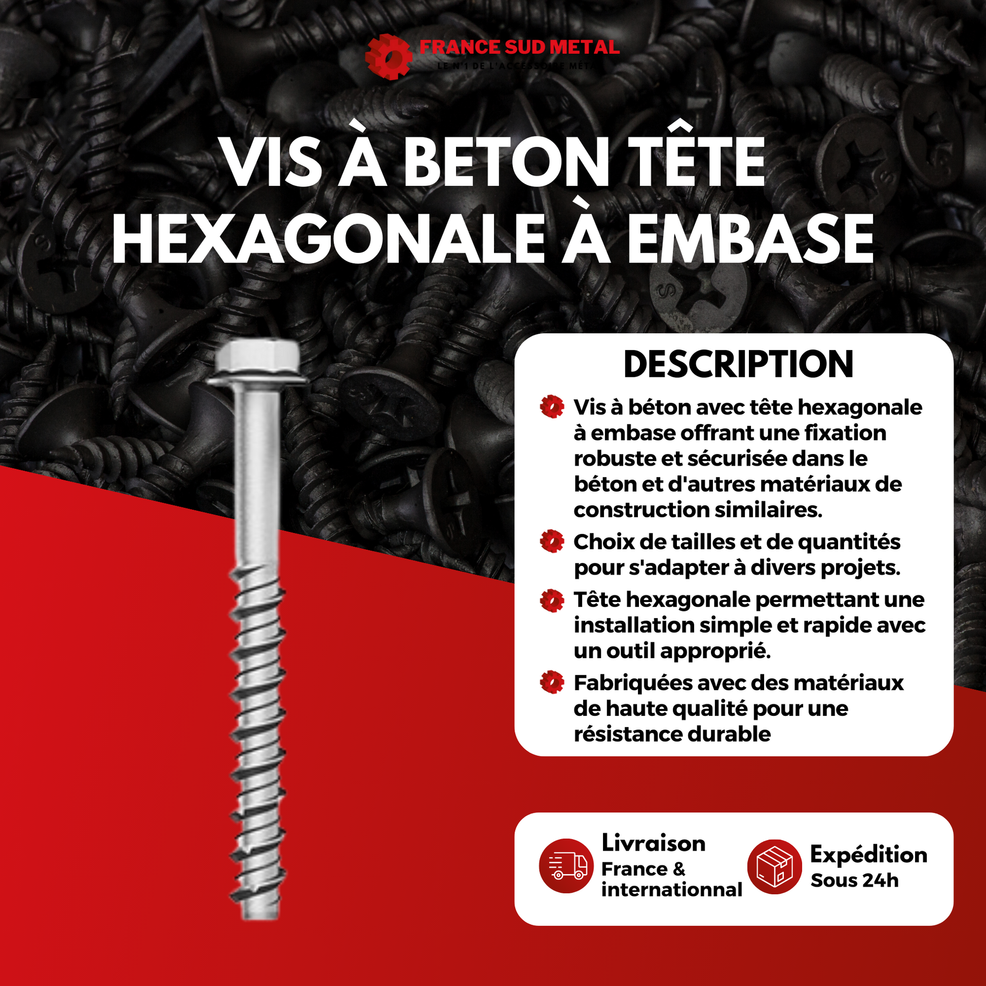 VIS À BETON TÊTE HEXAGONALE À EMBASE -2